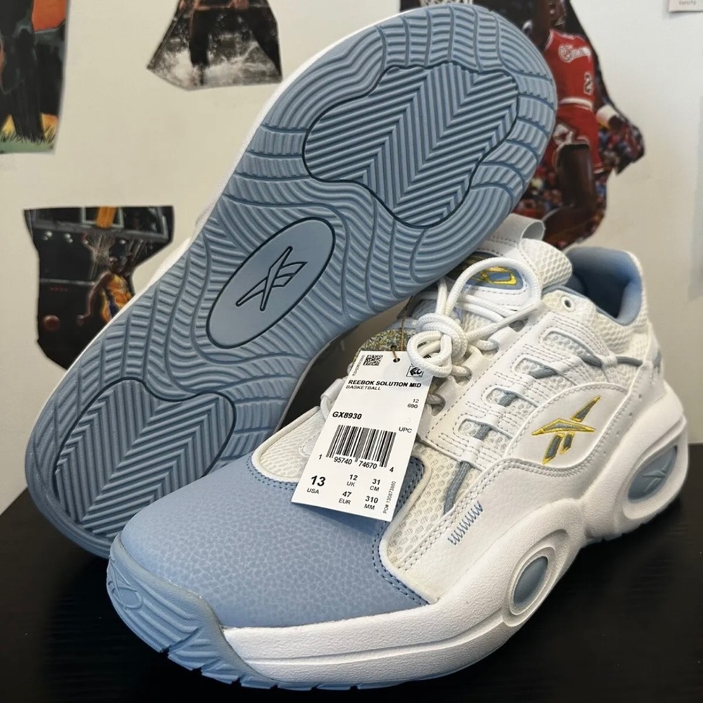 New - Reebok Solution Mid “Nuggets” - GX8930 - white/blue - men’s 8.5
